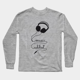 headphone music addict Long Sleeve T-Shirt